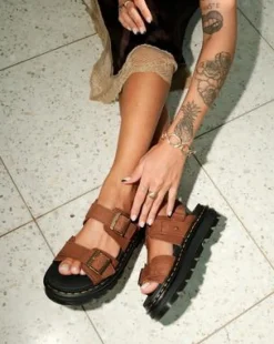 Zebzag Nubuck Platform -sandaalit in Sepia Brown