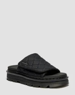 Zebzag Quilted Canvas Platform Slides -sandaalit in Musta
