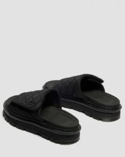 Zebzag Quilted Canvas Platform Slides -sandaalit in Musta