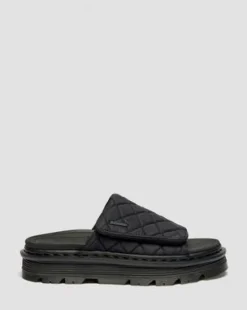 Zebzag Quilted Canvas Platform Slides -sandaalit in Musta