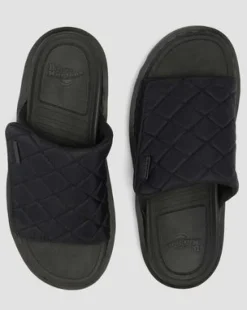 Zebzag Quilted Canvas Platform Slides -sandaalit in Musta