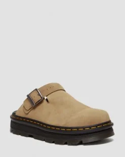 Zebzag Suede Casual Slingback Platform Mules in Gyldenbrun