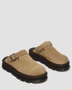 Zebzag Suede Casual Slingback Platform Mules in Gyldenbrun