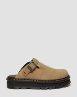 Zebzag Suede Casual Slingback Platform Mules in Gyldenbrun
