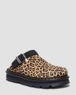 Zebzag Suede Casual Slingback Platform Mules in Vaaleanruskea