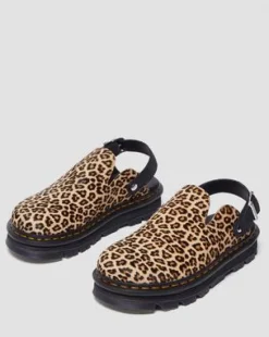 Zebzag Suede Casual Slingback Platform Mules in Vaaleanruskea