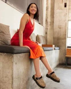 Zebzag Suede Casual Slingback Platform Mules in Vaaleanruskea