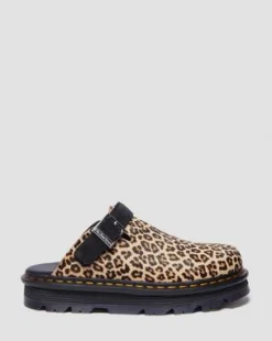 Zebzag Suede Casual Slingback Platform Mules in Vaaleanruskea